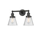 Cone Bath Vanity Light shown in the Oil Rubbed Bronze finish with a Seedy shade