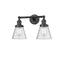 Cone Bath Vanity Light shown in the Oil Rubbed Bronze finish with a Seedy shade