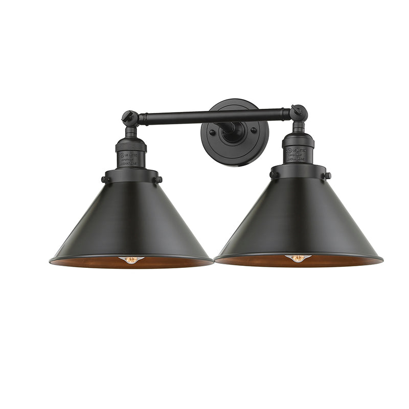 Briarcliff Bath Vanity Light shown in the Oil Rubbed Bronze finish with a Oil Rubbed Bronze shade