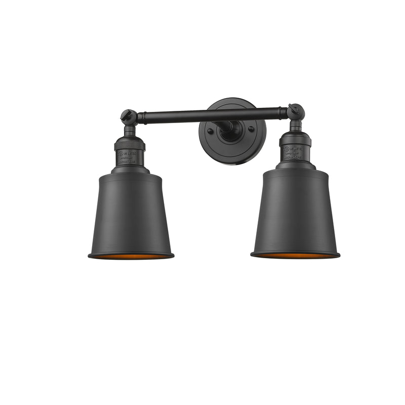 Addison Bath Vanity Light shown in the Oil Rubbed Bronze finish with a Oil Rubbed Bronze shade