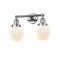 Beacon Bath Vanity Light shown in the Polished Chrome finish with a Matte White shade