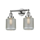 Stanton Bath Vanity Light shown in the Polished Chrome finish with a Clear Wire Mesh shade