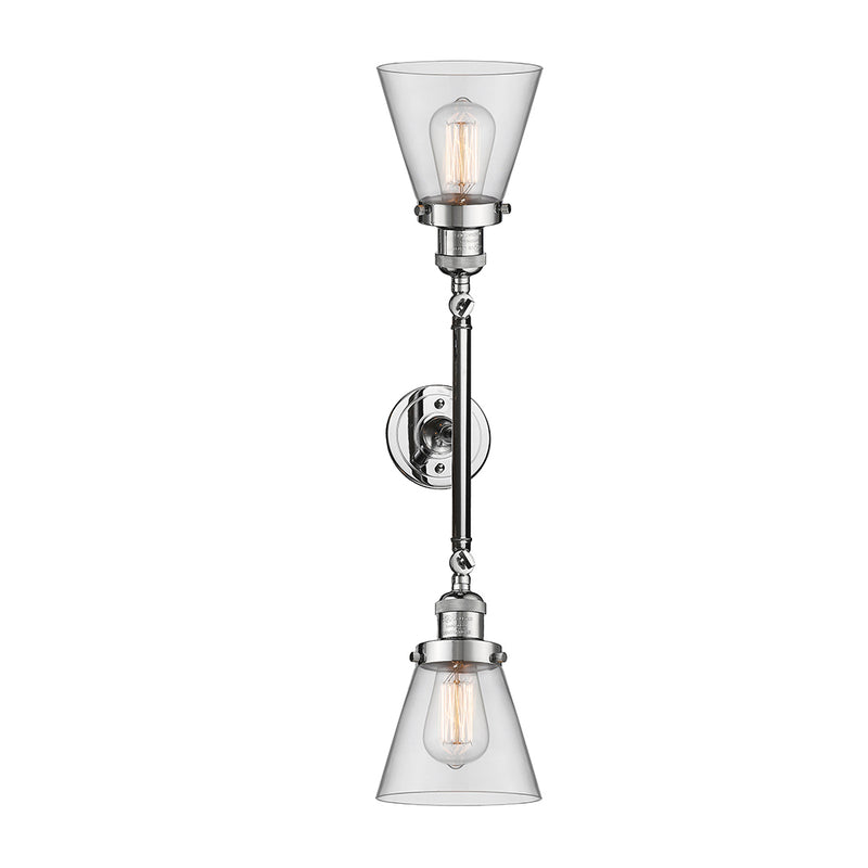 Innovations Lighting Small Cone 2 Light Bath Vanity Light Part Of The Franklin Restoration Collection 208-PC-G62-LED