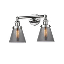 Cone Bath Vanity Light shown in the Polished Chrome finish with a Plated Smoke shade