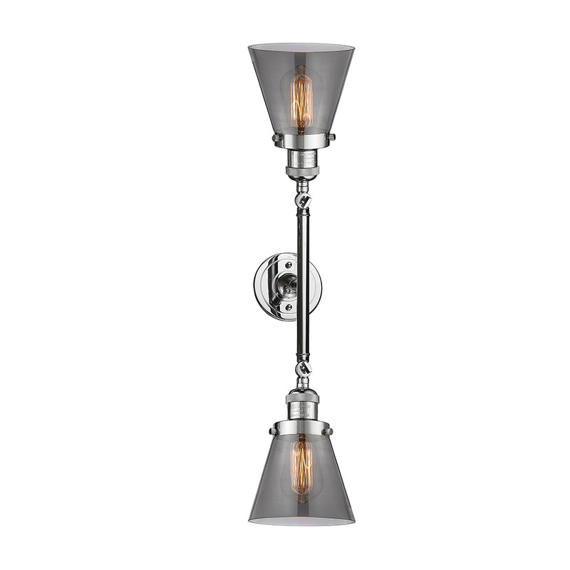 Innovations Lighting Small Cone 2 Light Bath Vanity Light Part Of The Franklin Restoration Collection 208-PC-G63-LED