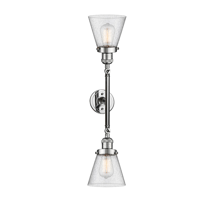 Innovations Lighting Small Cone 2 Light Bath Vanity Light Part Of The Franklin Restoration Collection 208-PC-G64-LED