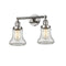 Bellmont Bath Vanity Light shown in the Polished Nickel finish with a Clear shade