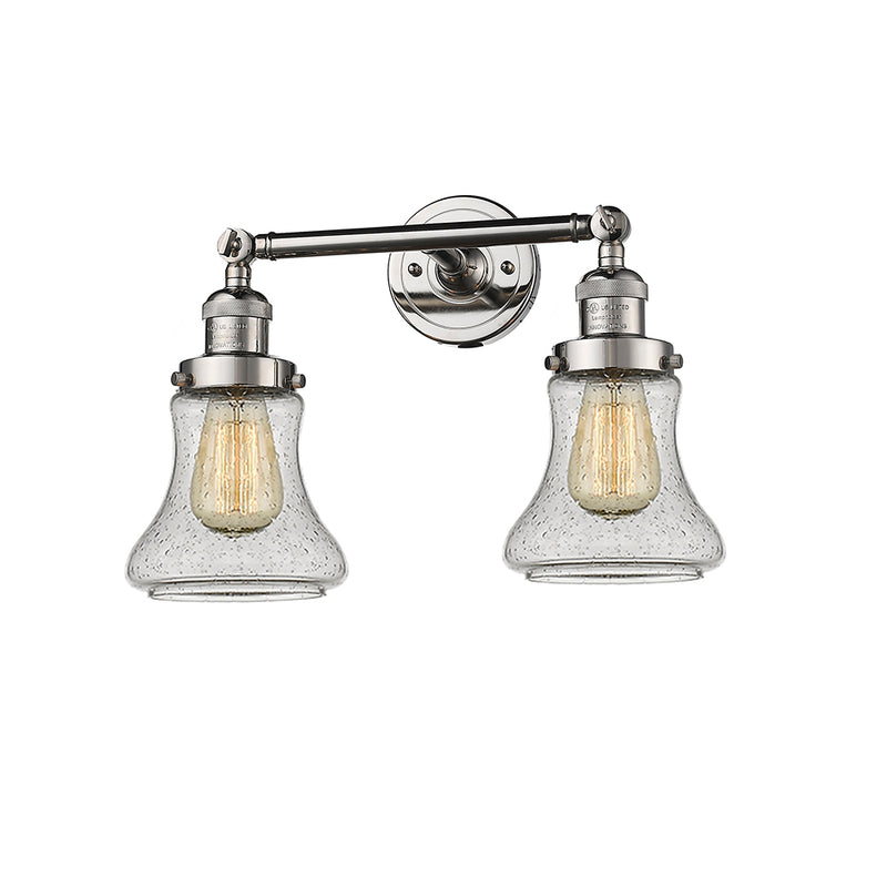 Bellmont Bath Vanity Light shown in the Polished Nickel finish with a Seedy shade