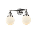 Beacon Bath Vanity Light shown in the Polished Nickel finish with a Matte White shade