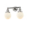 Beacon Bath Vanity Light shown in the Polished Nickel finish with a Matte White shade