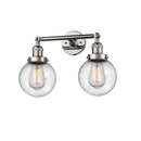 Beacon Bath Vanity Light shown in the Polished Nickel finish with a Seedy shade