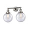 Beacon Bath Vanity Light shown in the Polished Nickel finish with a Seedy shade