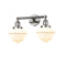 Oxford Bath Vanity Light shown in the Polished Nickel finish with a Matte White shade