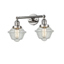 Oxford Bath Vanity Light shown in the Polished Nickel finish with a Seedy shade