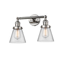 Cone Bath Vanity Light shown in the Polished Nickel finish with a Clear shade