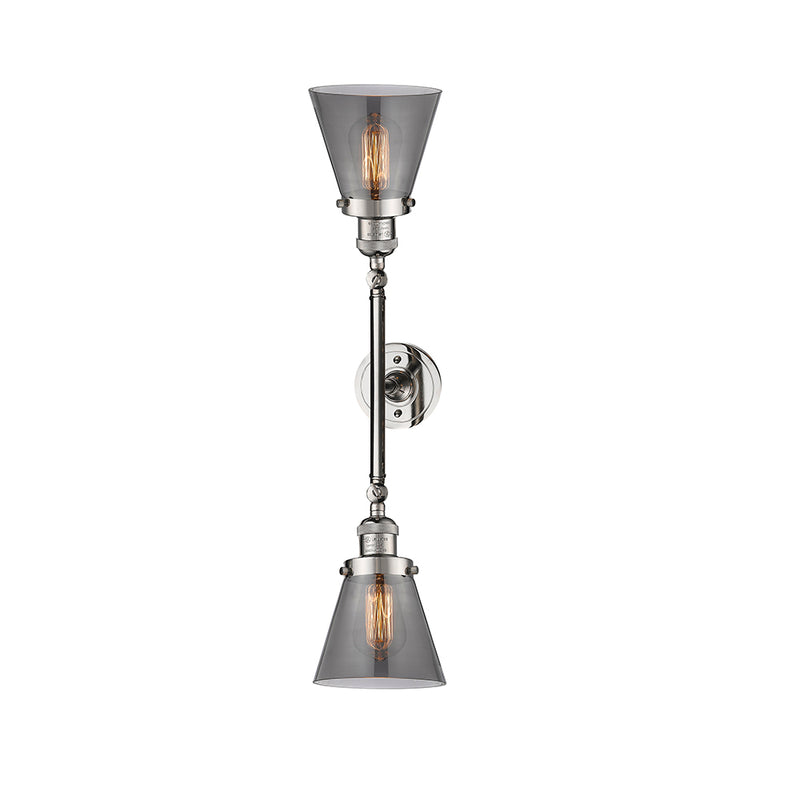 Innovations Lighting Small Cone 2 Light Bath Vanity Light Part Of The Franklin Restoration Collection 208-PN-G63-LED