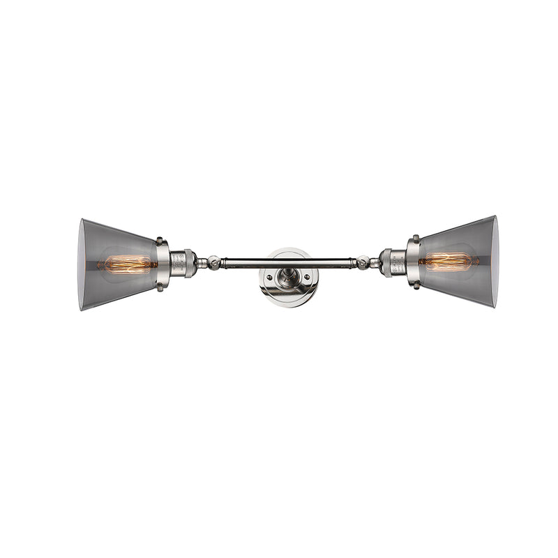 Innovations Lighting Small Cone 2 Light Bath Vanity Light Part Of The Franklin Restoration Collection 208-PN-G63-LED