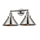 Briarcliff Bath Vanity Light shown in the Polished Nickel finish with a Polished Nickel shade