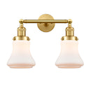 Bellmont Bath Vanity Light shown in the Satin Gold finish with a Matte White shade