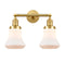 Bellmont Bath Vanity Light shown in the Satin Gold finish with a Matte White shade