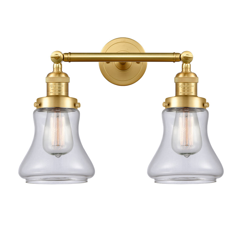 Bellmont Bath Vanity Light shown in the Satin Gold finish with a Clear shade