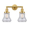 Bellmont Bath Vanity Light shown in the Satin Gold finish with a Seedy shade