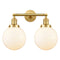 Beacon Bath Vanity Light shown in the Satin Gold finish with a Matte White shade