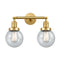 Beacon Bath Vanity Light shown in the Satin Gold finish with a Seedy shade