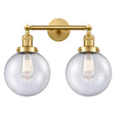 Beacon Bath Vanity Light shown in the Satin Gold finish with a Seedy shade