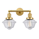 Oxford Bath Vanity Light shown in the Satin Gold finish with a Clear shade