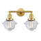 Oxford Bath Vanity Light shown in the Satin Gold finish with a Clear shade