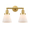 Cone Bath Vanity Light shown in the Satin Gold finish with a Matte White shade