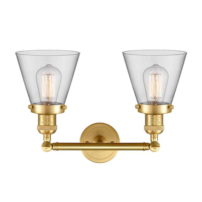 Innovations Lighting Small Cone 2 Light Bath Vanity Light Part Of The Franklin Restoration Collection 208-SG-G62-LED