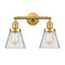 Cone Bath Vanity Light shown in the Satin Gold finish with a Clear shade