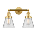 Cone Bath Vanity Light shown in the Satin Gold finish with a Clear shade