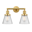 Cone Bath Vanity Light shown in the Satin Gold finish with a Seedy shade