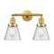 Cone Bath Vanity Light shown in the Satin Gold finish with a Seedy shade