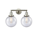 Beacon Bath Vanity Light shown in the Brushed Satin Nickel finish with a Seedy shade