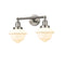 Oxford Bath Vanity Light shown in the Brushed Satin Nickel finish with a Matte White shade