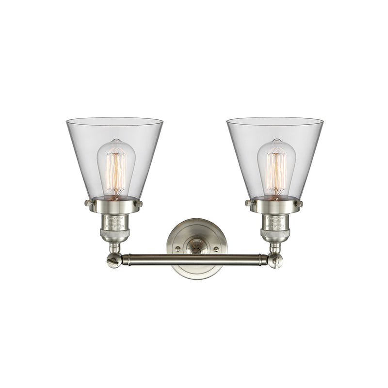 Innovations Lighting Small Cone 2 Light Bath Vanity Light Part Of The Franklin Restoration Collection 208-SN-G62-LED