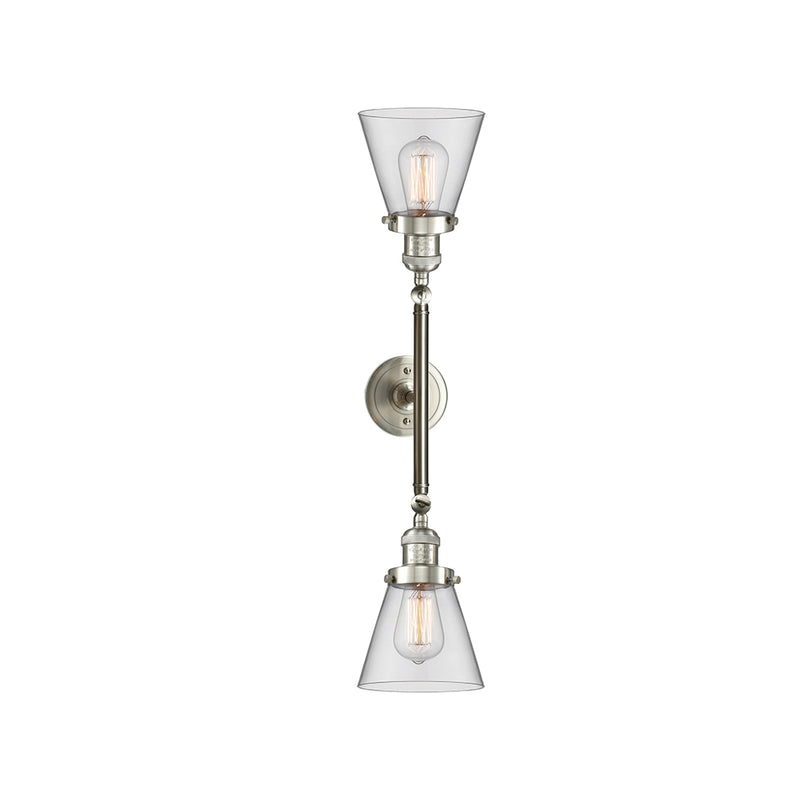 Innovations Lighting Small Cone 2 Light Bath Vanity Light Part Of The Franklin Restoration Collection 208-SN-G62-LED