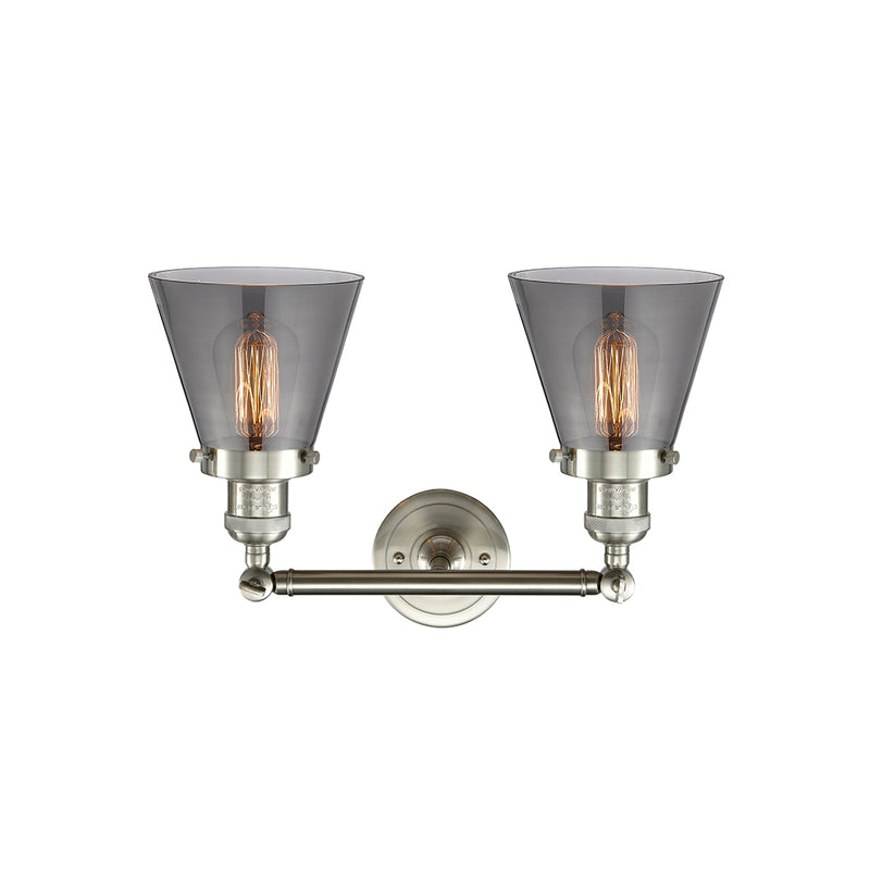 Innovations Lighting Small Cone 2 Light Bath Vanity Light Part Of The Franklin Restoration Collection 208-SN-G63-LED