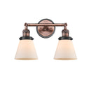 Cone Bath Vanity Light shown in the Antique Copper finish with a Matte White shade