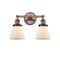 Cone Bath Vanity Light shown in the Antique Copper finish with a Matte White shade