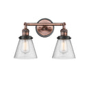 Cone Bath Vanity Light shown in the Antique Copper finish with a Seedy shade