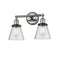 Cone Bath Vanity Light shown in the Polished Chrome finish with a Seedy shade