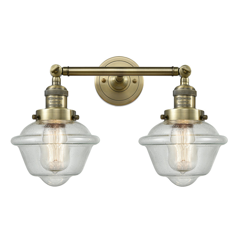 Innovations Lighting Small Oxford 2 Light Bath Vanity Light Part Of The Franklin Restoration Collection 208L-AB-G534-LED