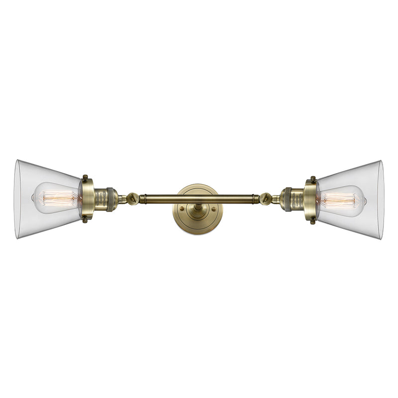 Innovations Lighting Small Cone 2 Light Bath Vanity Light Part Of The Franklin Restoration Collection 208L-AB-G62-LED