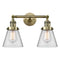 Innovations Lighting Small Cone 2 Light Bath Vanity Light Part Of The Franklin Restoration Collection 208L-AB-G62-LED