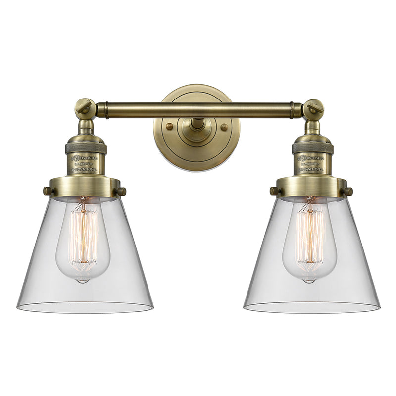 Innovations Lighting Small Cone 2 Light Bath Vanity Light Part Of The Franklin Restoration Collection 208L-AB-G62-LED